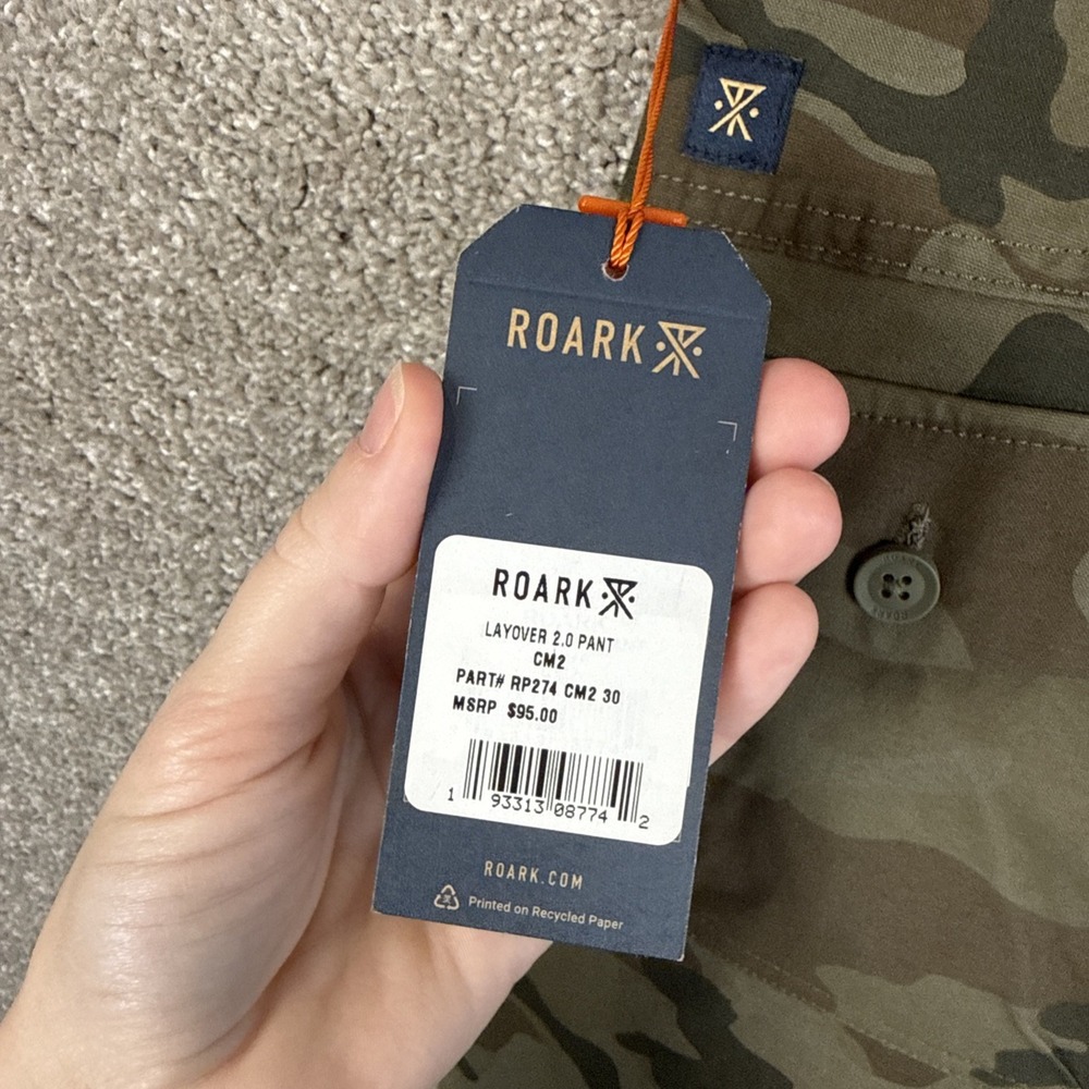 Roark Layover 2.0 Camo Print Pants Men's 30 Hiking Outdoors Drawstring NEW - Picture 7 of 10
